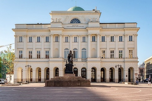 Staszic Palace, view from Nowy Świat Street